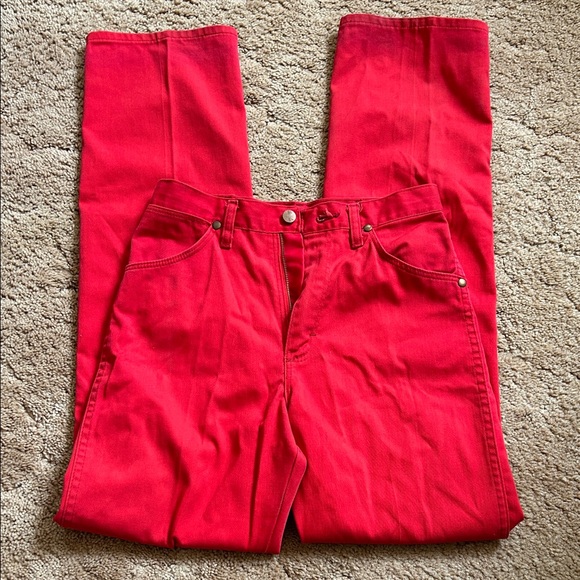 Red Vintage Wrangler Jeans - Picture 2 of 3